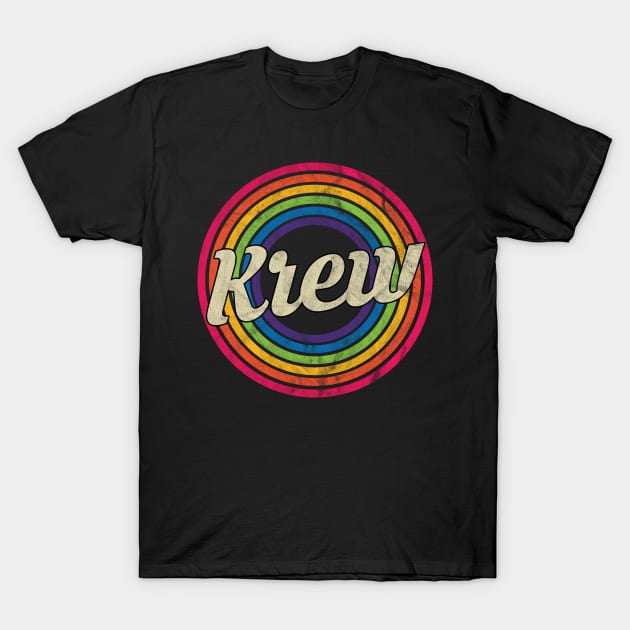 Krew - Retro Rainbow Faded-Style T-Shirt by MaydenArt